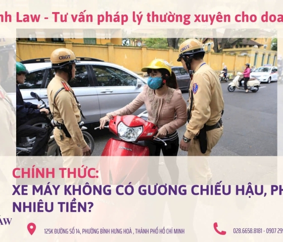 XE MÁY KHÔNG CÓ GƯƠNG CHIẾU HẬU VÀ MỨC PHẠT THEO QUY ĐỊNH PHÁP LUẬT 
