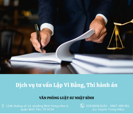 Dịch vụ tư vấn Lập Vi Bằng, Thi hành án