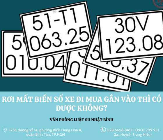 RƠI MẤT BIỂN SỐ XE ĐI MUA GẮN VÀO THÌ CÓ ĐƯỢC KHÔNG?