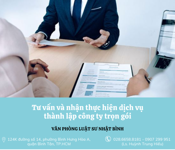 Tư vấn và nhận thực hiện dịch vụ thành lập công ty trọn gói