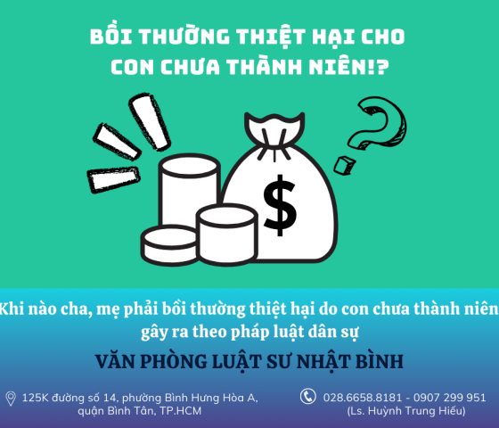Khi nào cha, mẹ phải bồi thường thiệt hại do con chưa thành niên gây ra theo quy định pháp luật dân sự?
