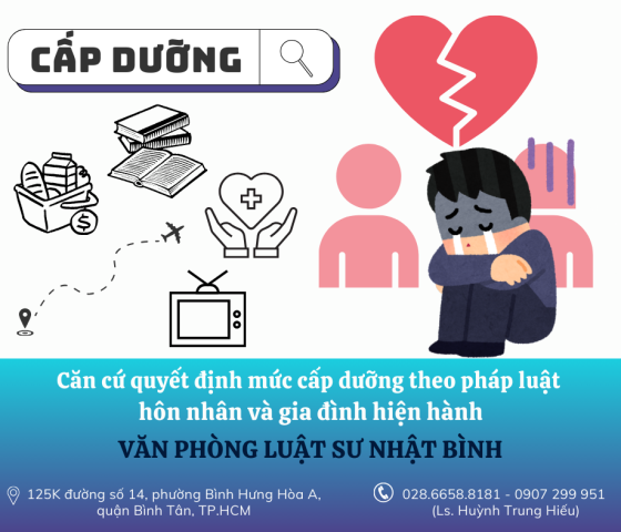 Căn cứ quyết định mức cấp dưỡng theo pháp luật hôn nhân và gia đình hiện hành