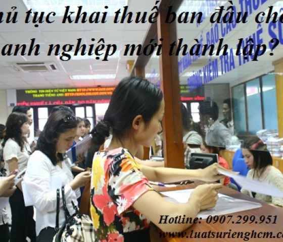 Thủ tục khai thuế ban đầu cho doanh nghiệp mới thành lập?
