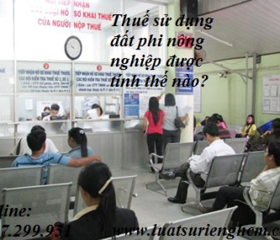 Thuế sử dụng đất phi nông nghiệp được tính thế nào?